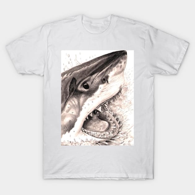 Great White Shark T-Shirt by VeriArt